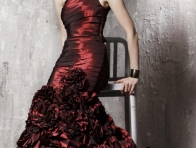 Fırfırlı Kırmızı Elbise Modeli