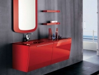 Kırmızı Modern Banyo Dolabı