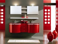 Kırmızı Renk Banyo Mobilyaları