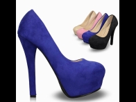 Mavi Yüksek Topuklu şık Ayakkabı